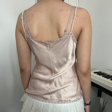 Load image into Gallery viewer, Dusty Pink Silky Rhinestone Cami Top
