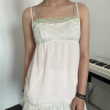 Load image into Gallery viewer, Beige Pink Mesh Green Lace Bust Cami Top
