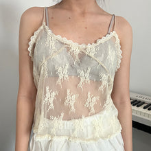 Load image into Gallery viewer, (L) Cream Beige Mesh Cami Top
