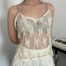 Load image into Gallery viewer, (L) Cream Beige Mesh Cami Top
