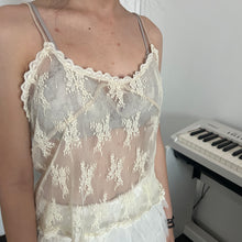 Load image into Gallery viewer, (L) Cream Beige Mesh Cami Top
