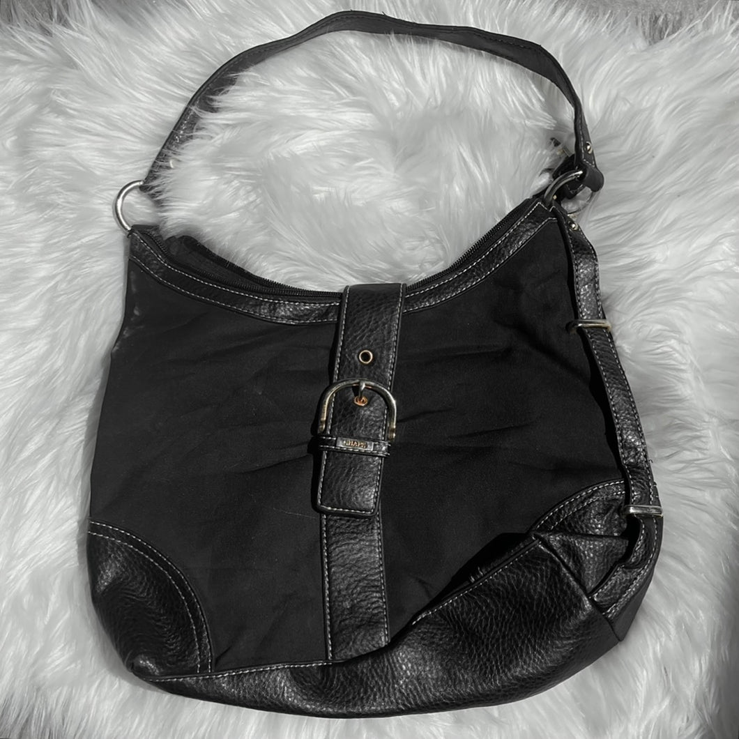 Black Buckle With Gold Detail Hand Bag