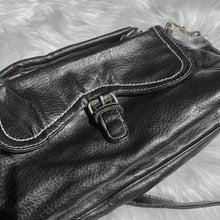 Load image into Gallery viewer, Black Leather Gold Buckle Mini Sling Bag
