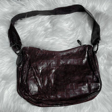 Load image into Gallery viewer, Dark Red Studded Crocodile Hand Bag
