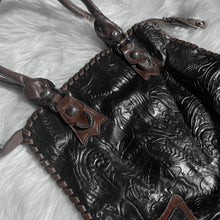 Load image into Gallery viewer, Black Leather Americana Cowboy Tote Bag
