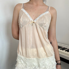 Load image into Gallery viewer, Apricot Mesh Lace Pearl Cami Top
