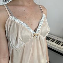 Load image into Gallery viewer, Apricot Mesh Lace Pearl Cami Top
