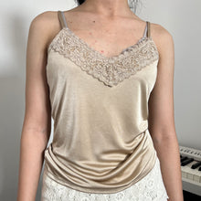 Load image into Gallery viewer, Gold Champagne Shimmery Lace Cami Top
