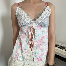 Load image into Gallery viewer, Purple Pink Lace Tie Garden Cami Top
