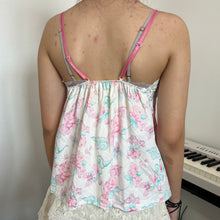 Load image into Gallery viewer, Purple Pink Lace Tie Garden Cami Top
