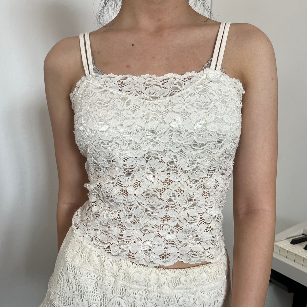 White Lace Tube Cami Top