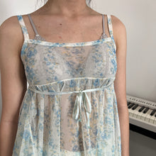 Load image into Gallery viewer, Baby Blue Mesh Asymmetrical Cami Top
