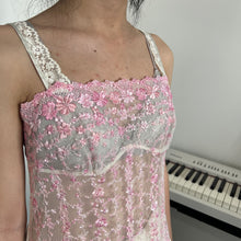 Load image into Gallery viewer, Cherry Blossom Embroidery Mesh Cami Top
