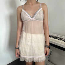 Load image into Gallery viewer, Apricot Pink Mesh Bottom Ruffles Slip Dress
