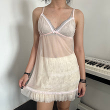 Load image into Gallery viewer, Apricot Pink Mesh Bottom Ruffles Slip Dress
