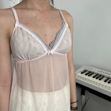 Load image into Gallery viewer, Apricot Pink Mesh Bottom Ruffles Slip Dress
