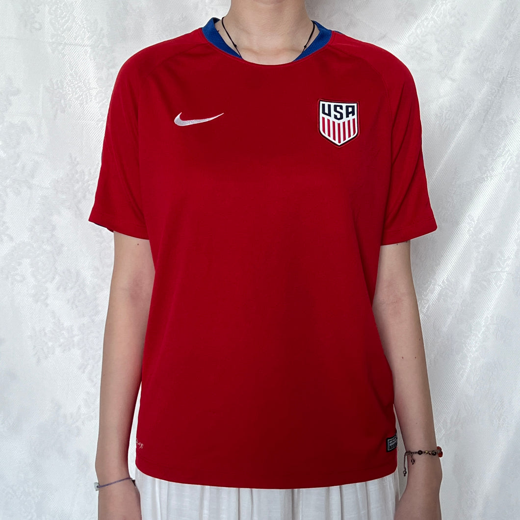 Nike Red USA Patch Jersey Shirt