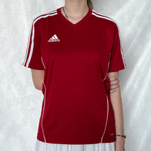 Load image into Gallery viewer, Adidas Red Simple White Stripes Jersey Shirt
