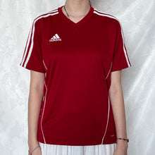 Load image into Gallery viewer, Adidas Red Simple White Stripes Jersey Shirt
