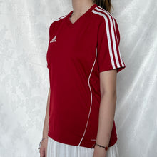 Load image into Gallery viewer, Adidas Red Simple White Stripes Jersey Shirt
