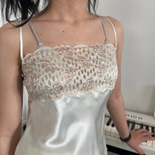 Load image into Gallery viewer, Champagne White Shimmer Lace Tube Cami Top
