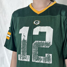 Load image into Gallery viewer, NFL Green Rodgers 12 Jersey Shirt Half Faded
