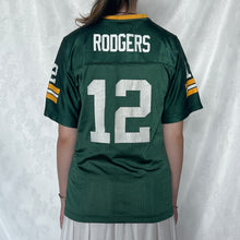 Load image into Gallery viewer, NFL Green Rodgers 12 Jersey Shirt Half Faded
