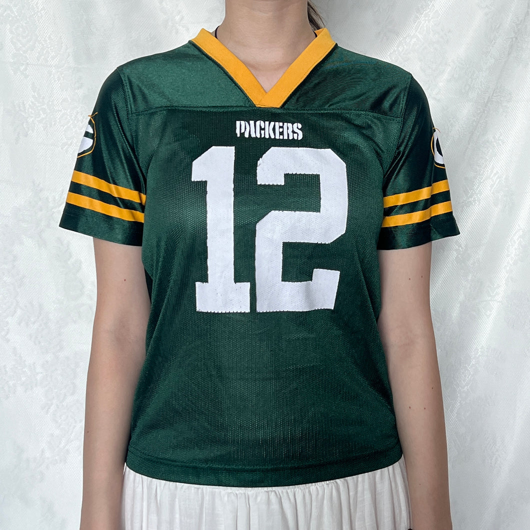 NFL Green Rodgers 12 Jersey Shirt Crop Fitting