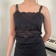 Load image into Gallery viewer, Black Opaque Lace Tube Cami Top
