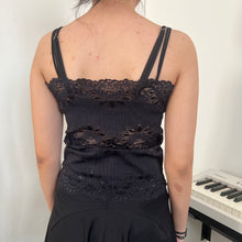 Load image into Gallery viewer, Black Opaque Lace Tube Cami Top
