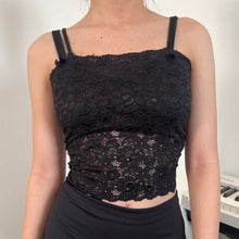 Load image into Gallery viewer, Black Elastic Lace Tube Cami Top
