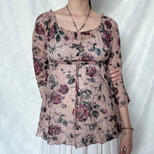 Load image into Gallery viewer, Grunge Pink Rose See-through Fairy Long Sleeve
