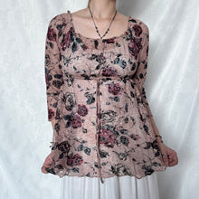 Load image into Gallery viewer, Grunge Pink Rose See-through Fairy Long Sleeve
