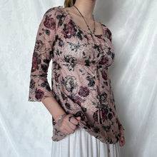 Load image into Gallery viewer, Grunge Pink Rose See-through Fairy Long Sleeve
