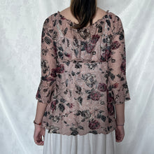 Load image into Gallery viewer, Grunge Pink Rose See-through Fairy Long Sleeve
