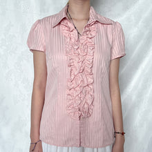 Load image into Gallery viewer, Light Pink Alice Ruffles Collar Short Office Sleeve Top
