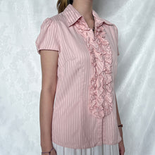 Load image into Gallery viewer, Light Pink Alice Ruffles Collar Short Office Sleeve Top
