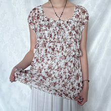 Load image into Gallery viewer, Pink Orange Flowers Milkmaid Tiered Chest Long Top
