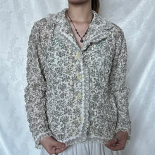 Load image into Gallery viewer, Grey Floral Victorian Cream Lace Outerwear
