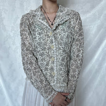 Load image into Gallery viewer, Grey Floral Victorian Cream Lace Outerwear

