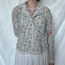 Load image into Gallery viewer, Grey Floral Victorian Cream Lace Outerwear

