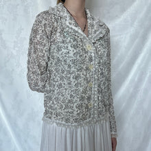 Load image into Gallery viewer, Grey Floral Victorian Cream Lace Outerwear
