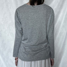 Load image into Gallery viewer, Light Grey Milkmaid Fake Cardigan Lace Ruffles Chest Long Sleeve Top
