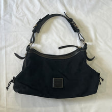 Load image into Gallery viewer, Black Faint Monogram Leather Buckles Handbag
