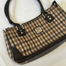 Load image into Gallery viewer, Beige Brown Plaid Leather Handbag
