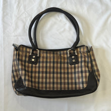 Load image into Gallery viewer, Beige Brown Plaid Leather Handbag
