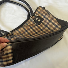 Load image into Gallery viewer, Beige Brown Plaid Leather Handbag
