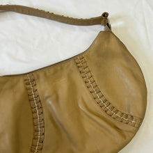 Load image into Gallery viewer, Light Mustard Brown Pleats Crescent Handbag
