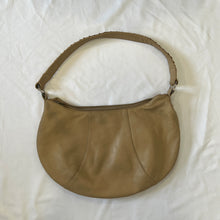 Load image into Gallery viewer, Light Mustard Brown Pleats Crescent Handbag
