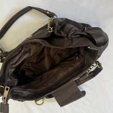 Load image into Gallery viewer, Brown Faux Leather Silver Gold Chain Handbag
